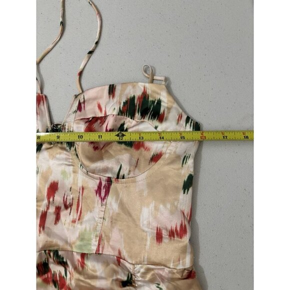 Cider Fliral Ruched Midi Dress Hi Low Size Medium - Picture 10 of 12